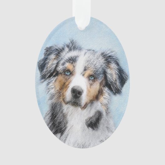 Miniatuur American Shepherd Painting - Dog Art Ornament (voorkant)