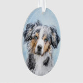Miniatuur American Shepherd Painting - Dog Art Ornament (voorkant)