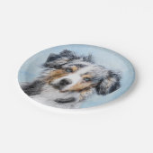 Miniatuur American Shepherd Painting - Dog Art Papieren Bordje (Gekanteld)