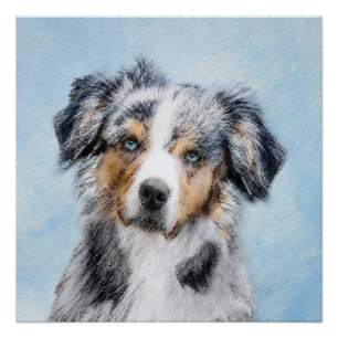 Miniatuur American Shepherd Painting - Dog Art Perfect Poster