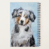 Miniatuur American Shepherd Painting - Dog Art Planner (Achterkant)