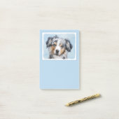 Miniatuur American Shepherd Painting - Dog Art Post-it® Notes (Op bureau)