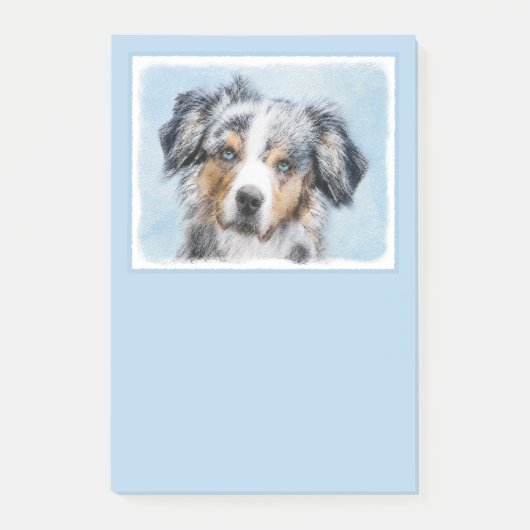 Miniatuur American Shepherd Painting - Dog Art Post-it® Notes (Voorkant)