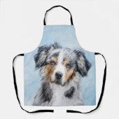 Miniatuur American Shepherd Painting - Dog Art Schort (Voorkant)