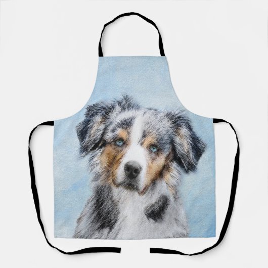 Miniatuur American Shepherd Painting - Dog Art Schort (Voorkant)