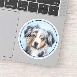 Miniatuur American Shepherd Painting - Dog Art Sticker