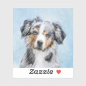 Miniatuur American Shepherd Painting - Dog Art Sticker (Vel)