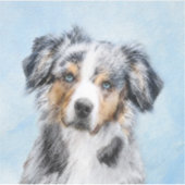 Miniatuur American Shepherd Painting - Dog Art Sticker (Voorkant)