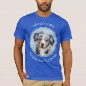 Miniatuur American Shepherd Painting - Dog Art T-shirt (Voorkant)