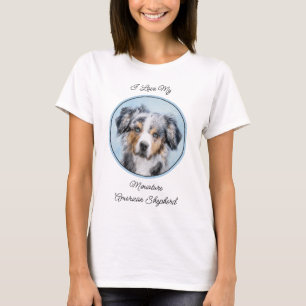 Miniatuur American Shepherd Painting - Dog Art T-shirt