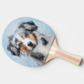 Miniatuur American Shepherd Painting - Dog Art Tafeltennisbatje (Zijkant)