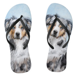 Miniatuur American Shepherd Painting - Dog Art Teenslippers
