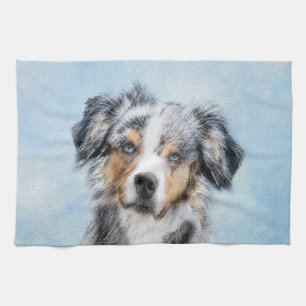 Miniatuur American Shepherd Painting - Dog Art Theedoek