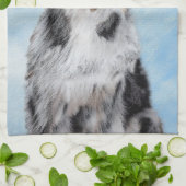 Miniatuur American Shepherd Painting - Dog Art Theedoek (Gevouwen)