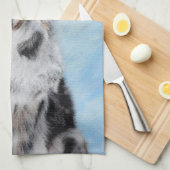 Miniatuur American Shepherd Painting - Dog Art Theedoek (Quarter Fold)