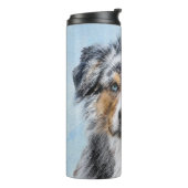 Miniatuur American Shepherd Painting - Dog Art Thermosbeker (Gedraaid links)