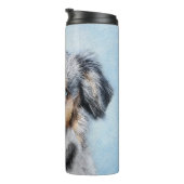 Miniatuur American Shepherd Painting - Dog Art Thermosbeker (Geroteerd rechts)