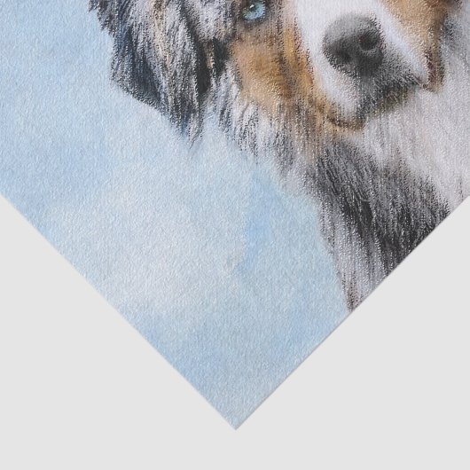Miniatuur American Shepherd Painting - Dog Art Tissuepapier (Detail)