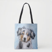 Miniatuur American Shepherd Painting - Dog Art Tote Bag (Voorkant)
