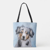 Miniatuur American Shepherd Painting - Dog Art Tote Bag (Achterkant)