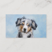 Miniatuur American Shepherd Painting - Dog Art Visitekaartje (Achterkant)