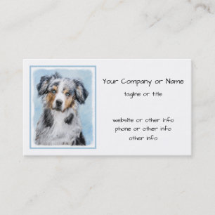 Miniatuur American Shepherd Painting - Dog Art Visitekaartje