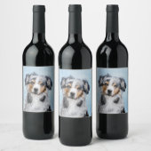 Miniatuur American Shepherd Painting - Dog Art Wijn Etiket (Flessen)