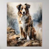 Miniatuur Amerikaans Herder Hond Art Print Poster (Voorkant)