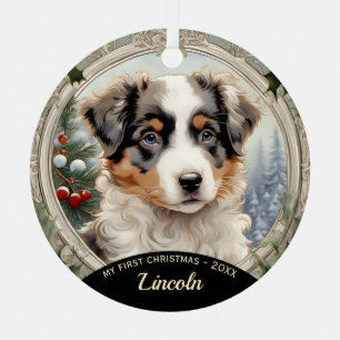 Miniatuur Amerikaans Herder Puppy Ornament