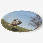 Miniatuur Amerikaanse Herder Blue Merle Jumping Papieren Bordje (Gekanteld)