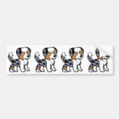 Miniatuur Amerikaanse Herder Blue Merle staart Bumpersticker (Voorkant)