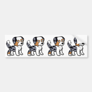 Miniatuur Amerikaanse Herder Blue Merle staart Bumpersticker
