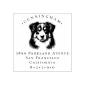 Miniatuur Amerikaanse Herder Pet Dog Retouradres Rubberstempel (Afrduk)