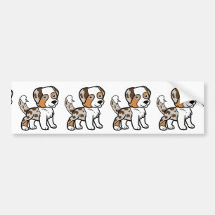 Miniatuur Amerikaanse Herder Red Merle staart Bumpersticker