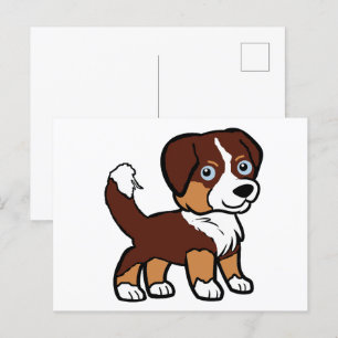 Miniatuur Amerikaanse Herder Red Tri met Tail Briefkaart