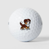 Miniatuur Amerikaanse Herder Red Tri met Tail Golfballen (Voorkant)