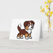 Miniatuur Amerikaanse Herder Red Tri met Tail Kaart (Gele Bloem)