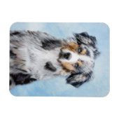 Miniatuur Amerikaanse Herdershond Schilderij - Hon Magneet (Horizontaal)