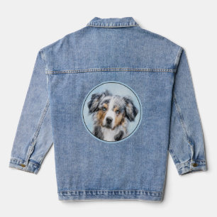 Miniatuur Amerikaanse Herdersschilderij - Honden K Denim Jacket