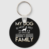 Miniatuur Australian Shepherd is familie Sleutelhanger (Voorkant)