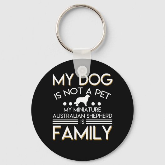Miniatuur Australian Shepherd is familie Sleutelhanger (Voorkant)