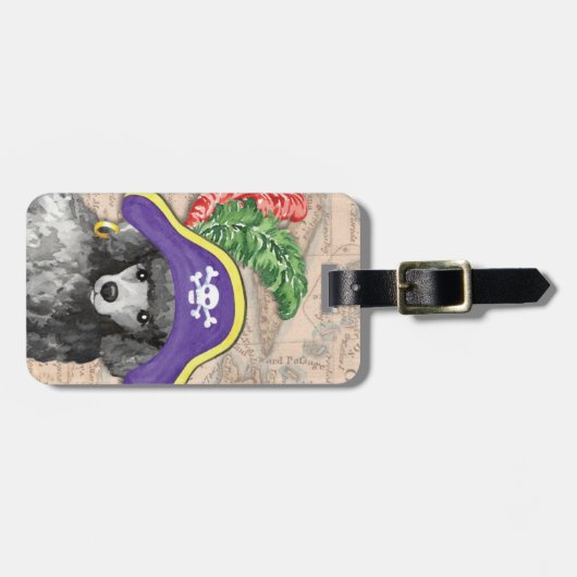 Miniatuur Bagagelabel met poodle (Voorkant horizontaal)