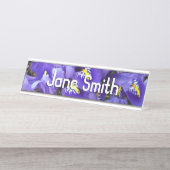 Miniatuur Blue Iriss Spring Floral Bureau Naambordje (Voorkant)