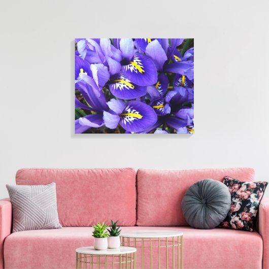 Miniatuur Blue Iriss Spring Floral Canvas Afdruk (Insitu (Woonkamer))