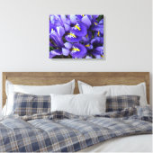 Miniatuur Blue Iriss Spring Floral Canvas Afdruk (Insitu (Slaapkamer))