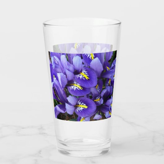 Miniatuur Blue Iriss Spring Floral Glas (Achterkant)