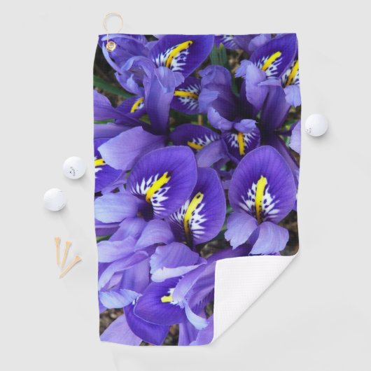 Miniatuur Blue Iriss Spring Floral Golfhanddoek (Insitu)
