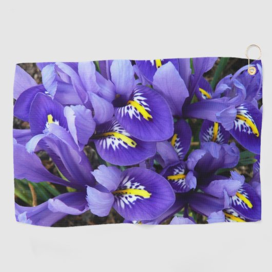 Miniatuur Blue Iriss Spring Floral Golfhanddoek (Horizontaal)