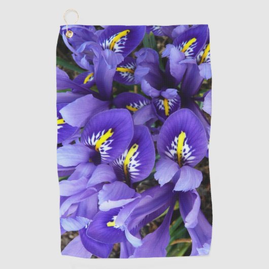 Miniatuur Blue Iriss Spring Floral Golfhanddoek (Voorkant)