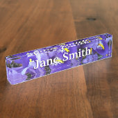 Miniatuur Blue Iriss Spring Floral Naambordje (Zijkant)